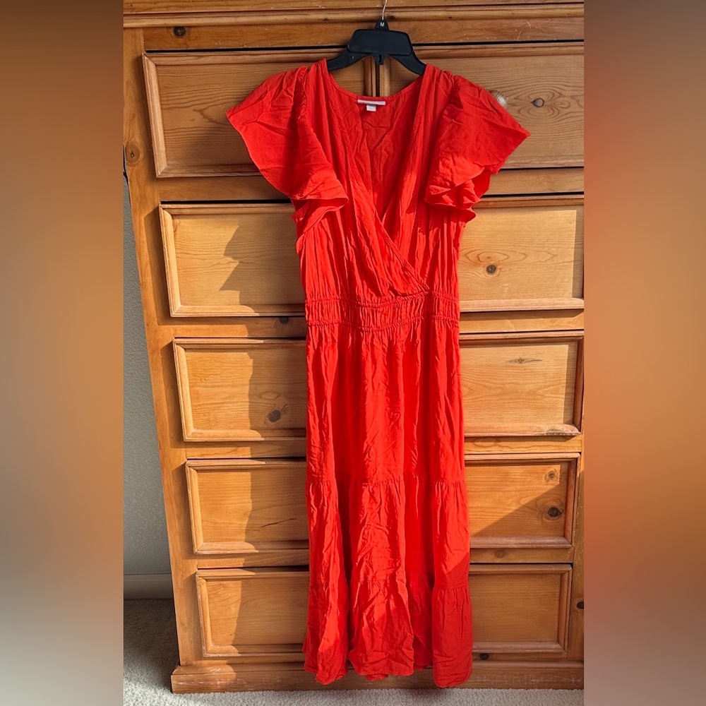 Knox Rose Vibrant Red Midi Dress size small. Never worn.